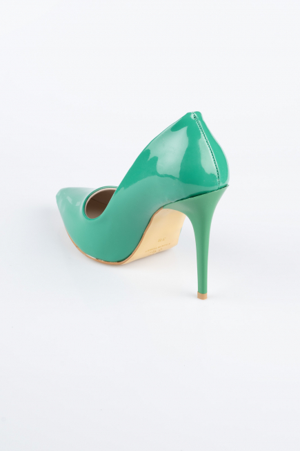 Stiletto Cuir Verni Vert ABR1140