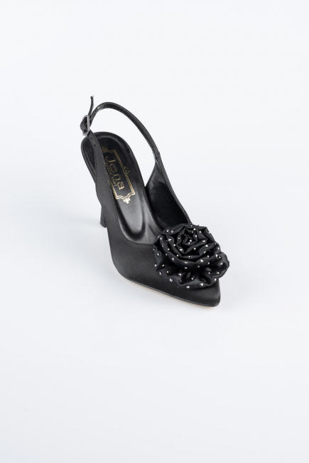 Chaussure de soirée Satin Noir MJ9004