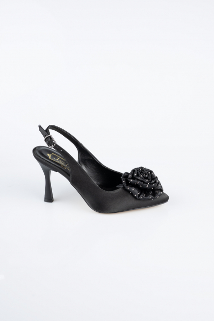 Chaussure de soirée Satin Noir MJ9004