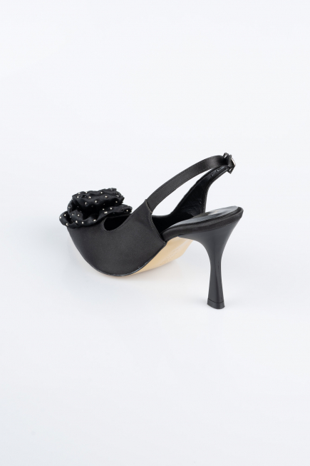 Chaussure de soirée Satin Noir MJ9004