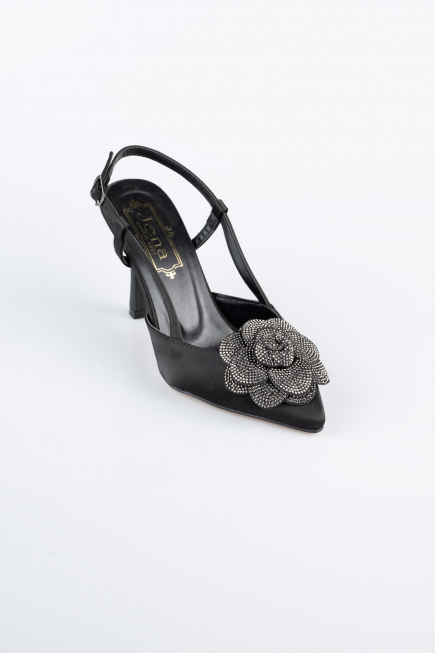 Chaussure de soirée Satin Noir MJ9005