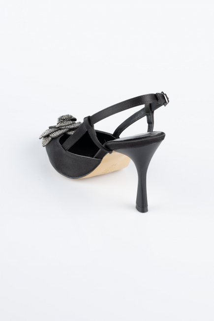 Chaussure de soirée Satin Noir MJ9005