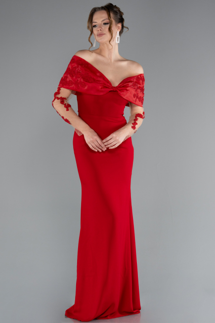 Robe de Soirée Longue Rouge ABU4343