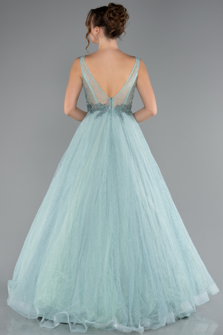 Robe De Soirée Longue Menthe ABU2131