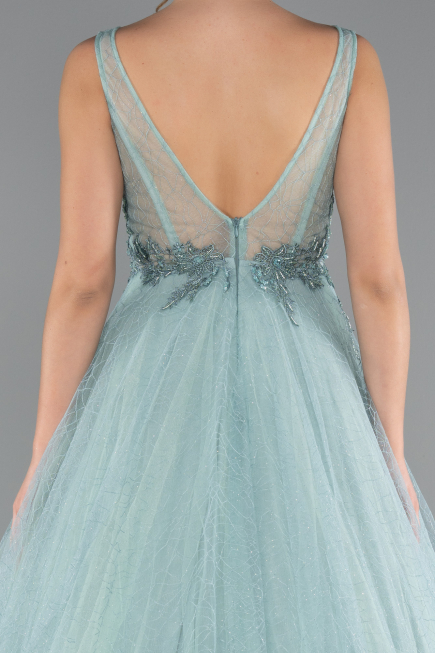 Robe De Soirée Longue Menthe ABU2131