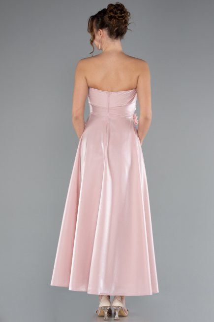 Robe de Cérémonie Midi Satin Poudre ABK2363