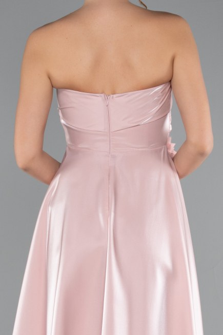 Robe de Cérémonie Midi Satin Poudre ABK2363