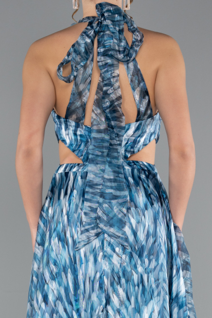 Robe de Soirée Longue Vert Pétrole ABU4686