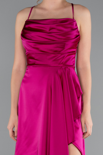 Robe de Cérémonie Courte Satin Fushia ABK2366