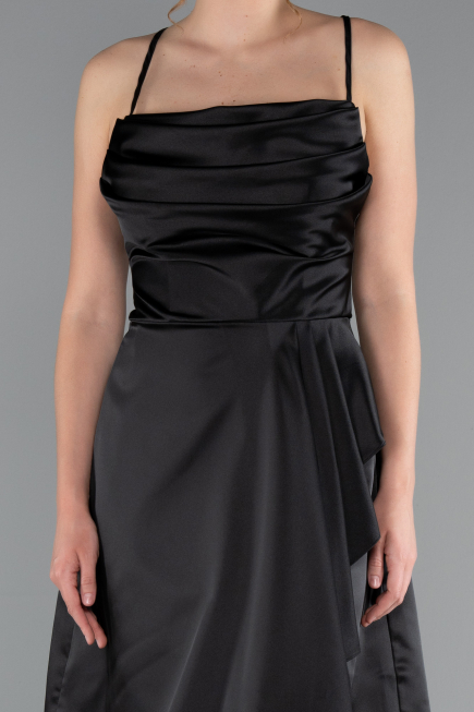 Robe de Cérémonie Courte Satin Noir ABK2366