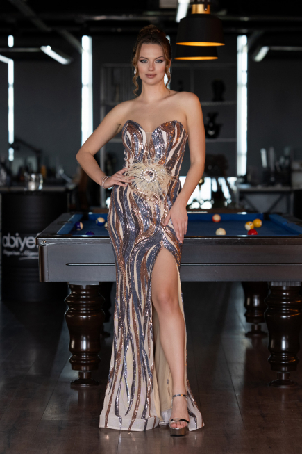 Robe de Soirée Longue Or ABU5024