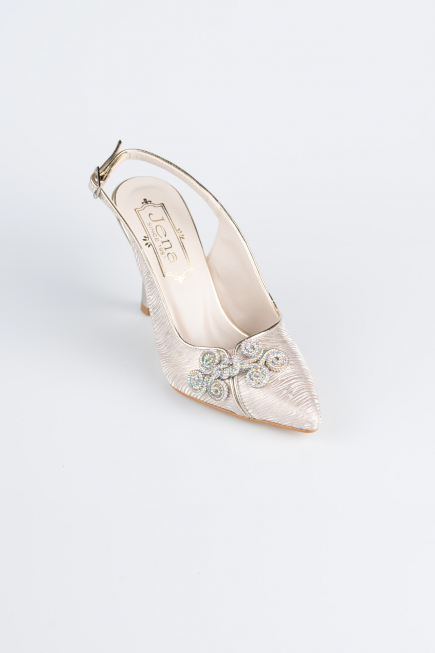 Chaussure De Soirée Coupe Au Laser Or MJ4101