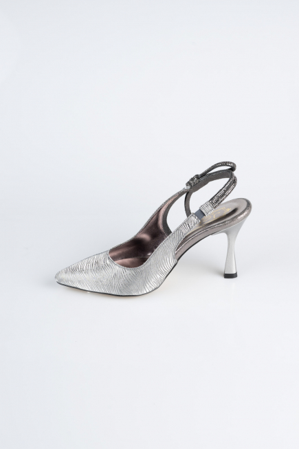 Stiletto Coupe Au Laser Platine MJ4102