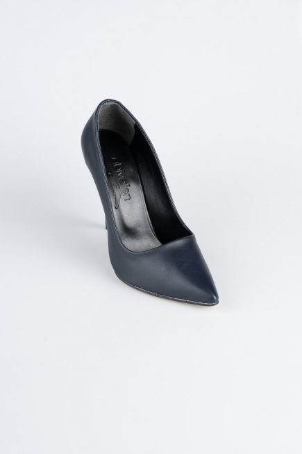 Stiletto Cuir Rouge Bleu Marine AB1140