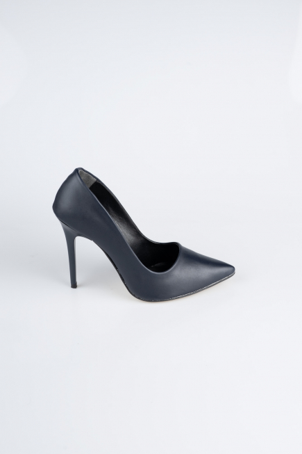 Stiletto Cuir Rouge Bleu Marine AB1140