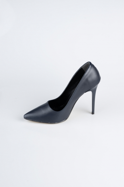 Stiletto Cuir Rouge Bleu Marine AB1140