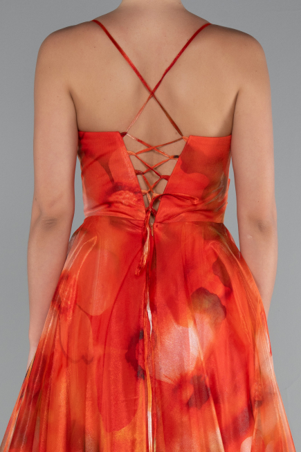 Robe de Soirée Longue Orange ABU5053