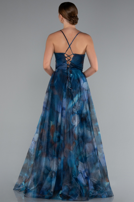 Robe de Soirée Longue Vert Pétrole ABU5053