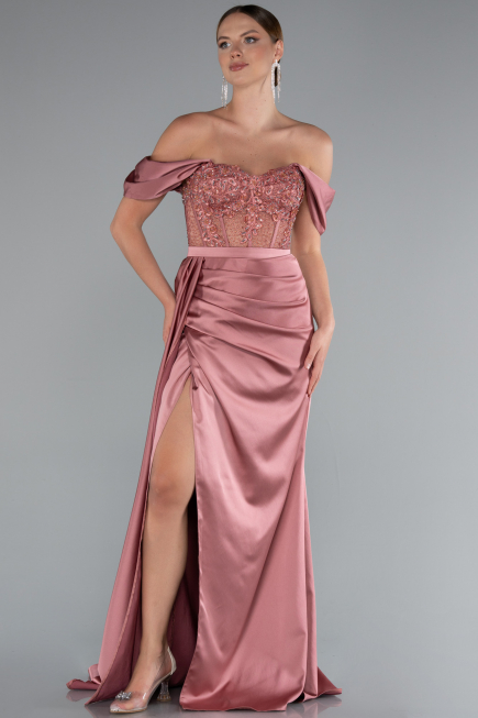 Robe De Soirée Satin Longue Pelure D'oignon ABU5034