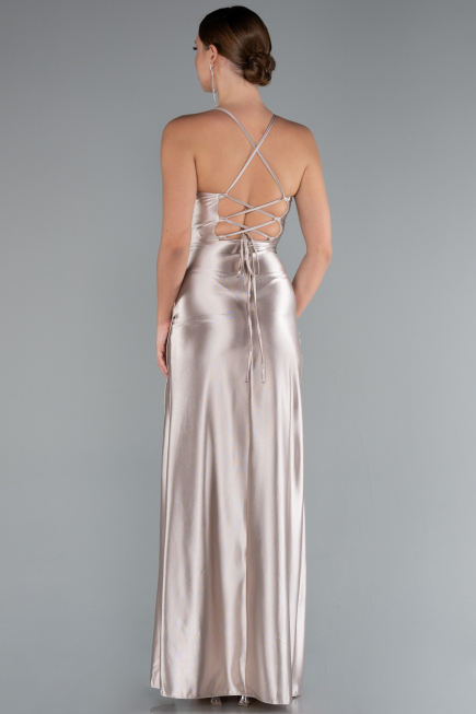 Robe De Soirée Longue Beige ABU3247
