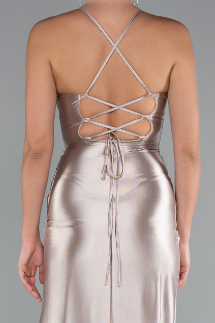 Robe De Soirée Longue Beige ABU3247