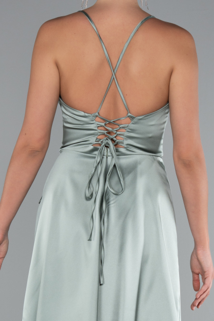 Robe de Cérémonie Courte Satin Menthe ABK2366