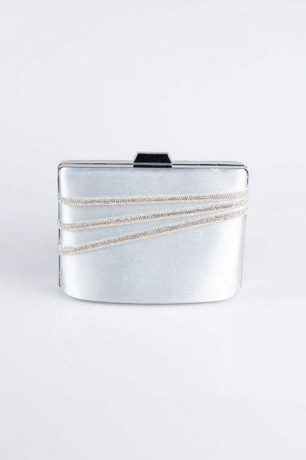 Sac De Soirée Luxe Satin Gris SH822