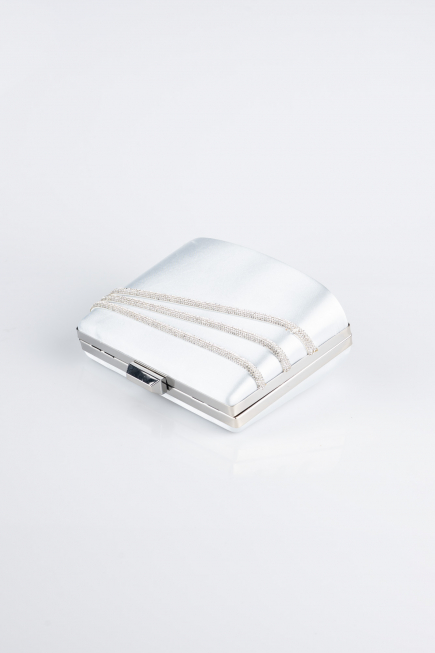 Sac De Soirée Luxe Satin Gris SH822