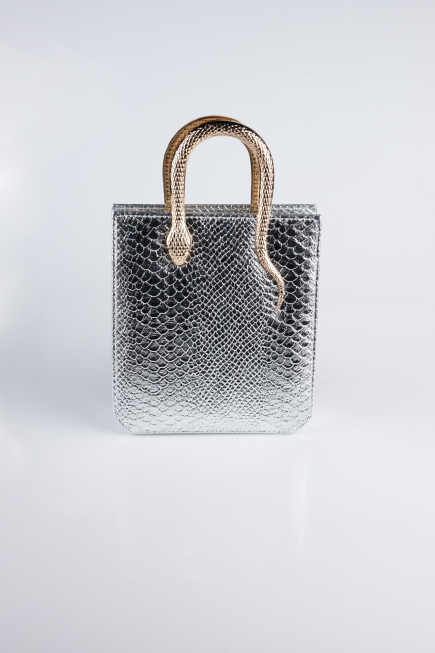 Sac de Soirée A motifs Argent KC143