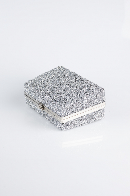 Sac de Soirée Luxe Pierreux Argent KC701