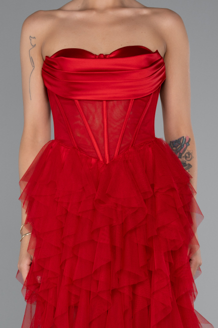 Robe de Soirée Longue Rouge ABU5071