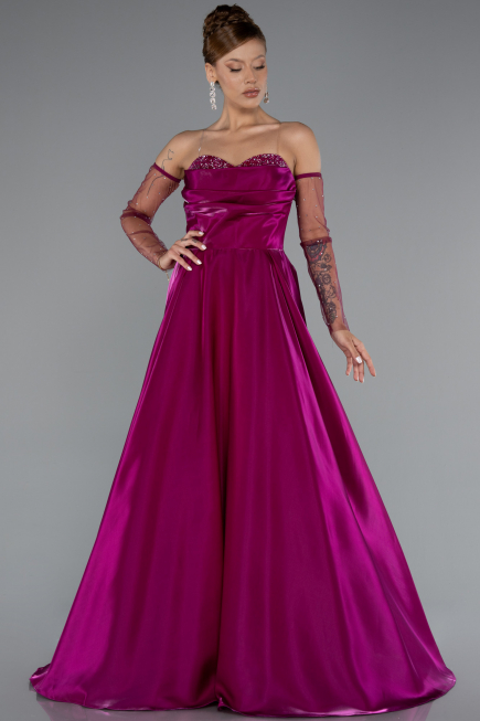 Robe De Soirée Longue Fushia ABU3604