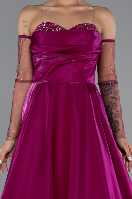 Robe De Soirée Longue Fushia ABU3604