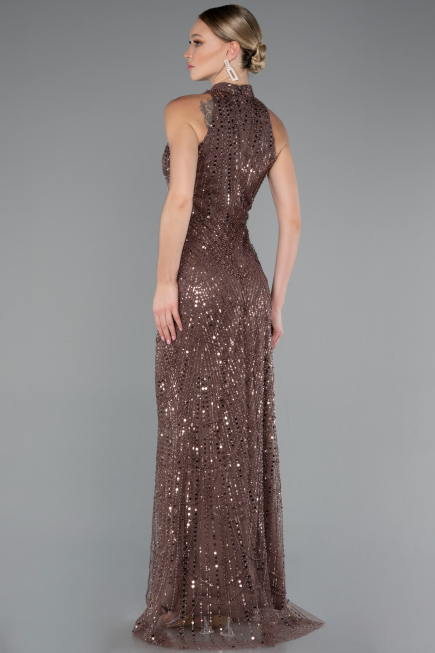 Robe De Soirée Longue Brun ABU4791