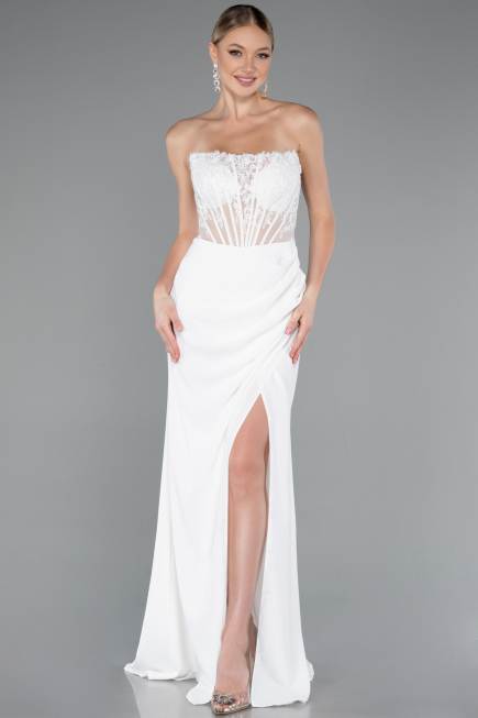 Robe De Soirée Longue Blanc ABU5001
