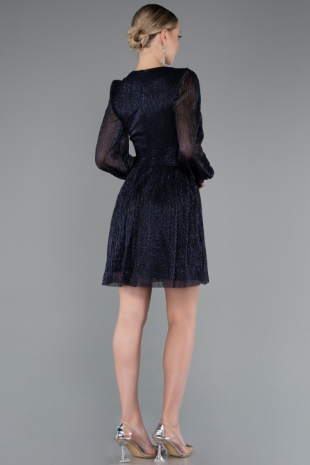 Robe de Cérémonie Courte Bleu Marine ABK2376