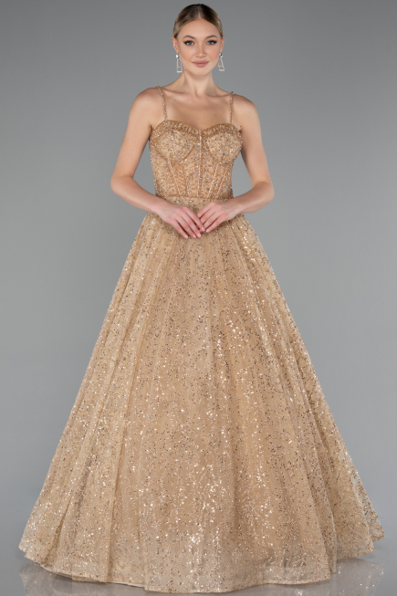 Robe De Soirée Longue Or ABU3839