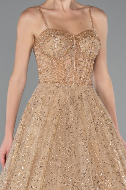 Robe De Soirée Longue Or ABU3839