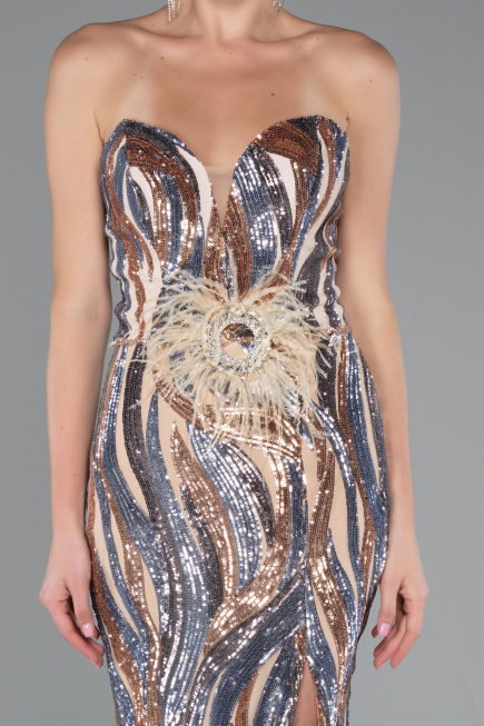 Robe de Soirée Longue Or ABU5024