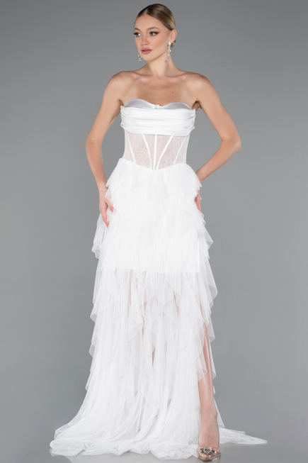 Robe de Soirée Longue Blanc ABU5071