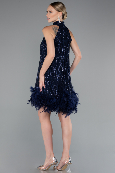 Tenue de Soirée Courte Bleu Marine ABK2348