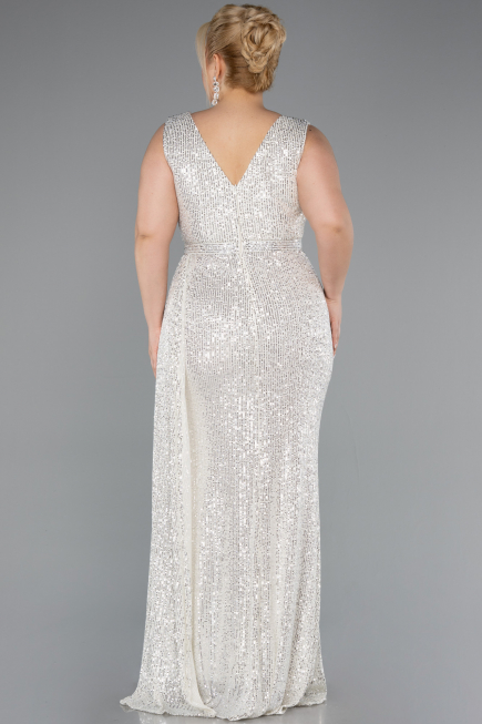 Robe de Soirée Grande Taille Longue Squameuse Vison ABU3194