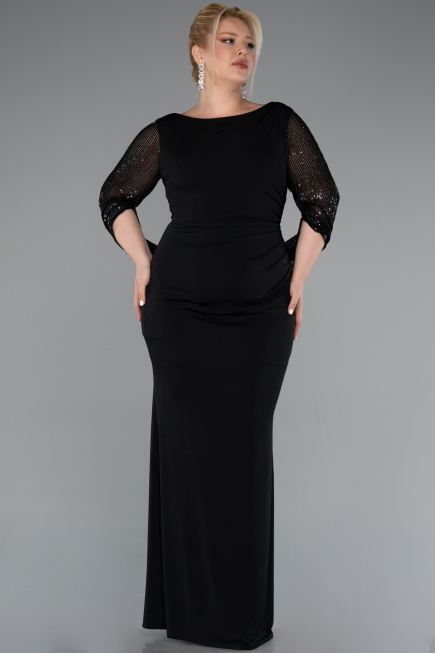 Robe de Soirée Grande Taille Longue Noir ABU5078
