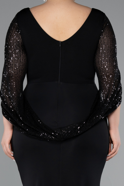 Robe de Soirée Grande Taille Longue Noir ABU5078