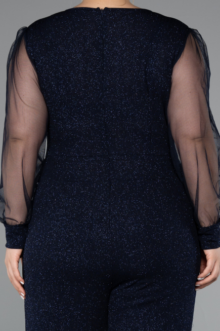 Robe De Invitation Grande Taille Longue Bleu Marine ABT131