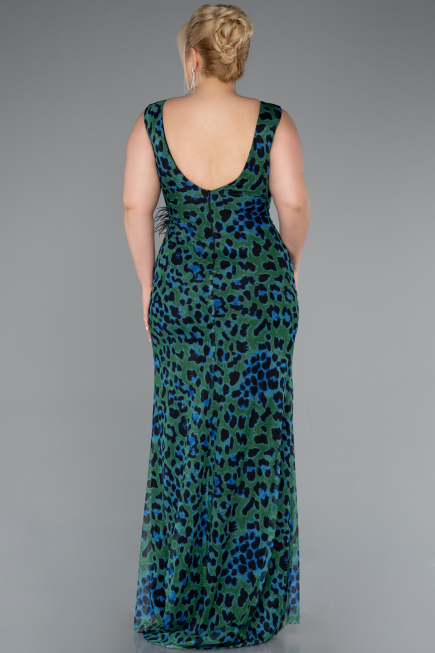 Robe De Soirée Grande Taille Longue Vert ABU5018