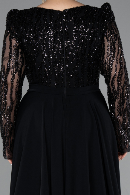 Robe de Soirée Grande Taille Longue Noir ABU5094