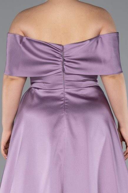 Robe De Soirée Grande Taille Satin Longue Lavande ABU4998