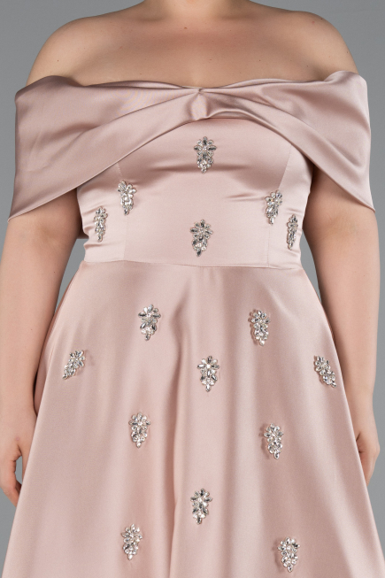 Robe De Soirée Grande Taille Satin Longue Vison ABU4998