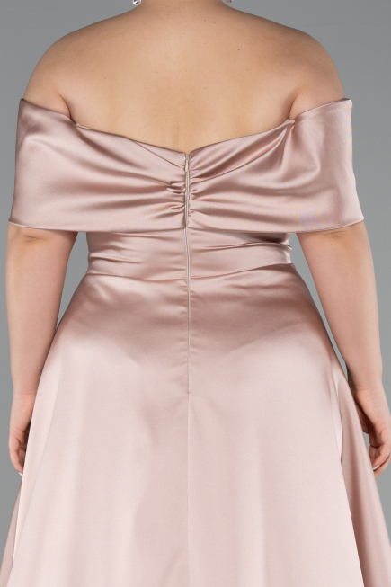 Robe De Soirée Grande Taille Satin Longue Vison ABU4998